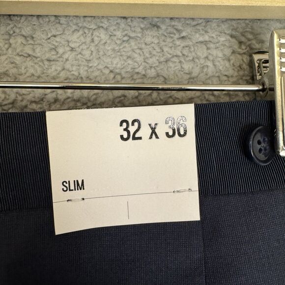 Express Pants Mens 32x34 Blue Slim Performance Stretch Wool Blend Tuxedo - Picture 10 of 12